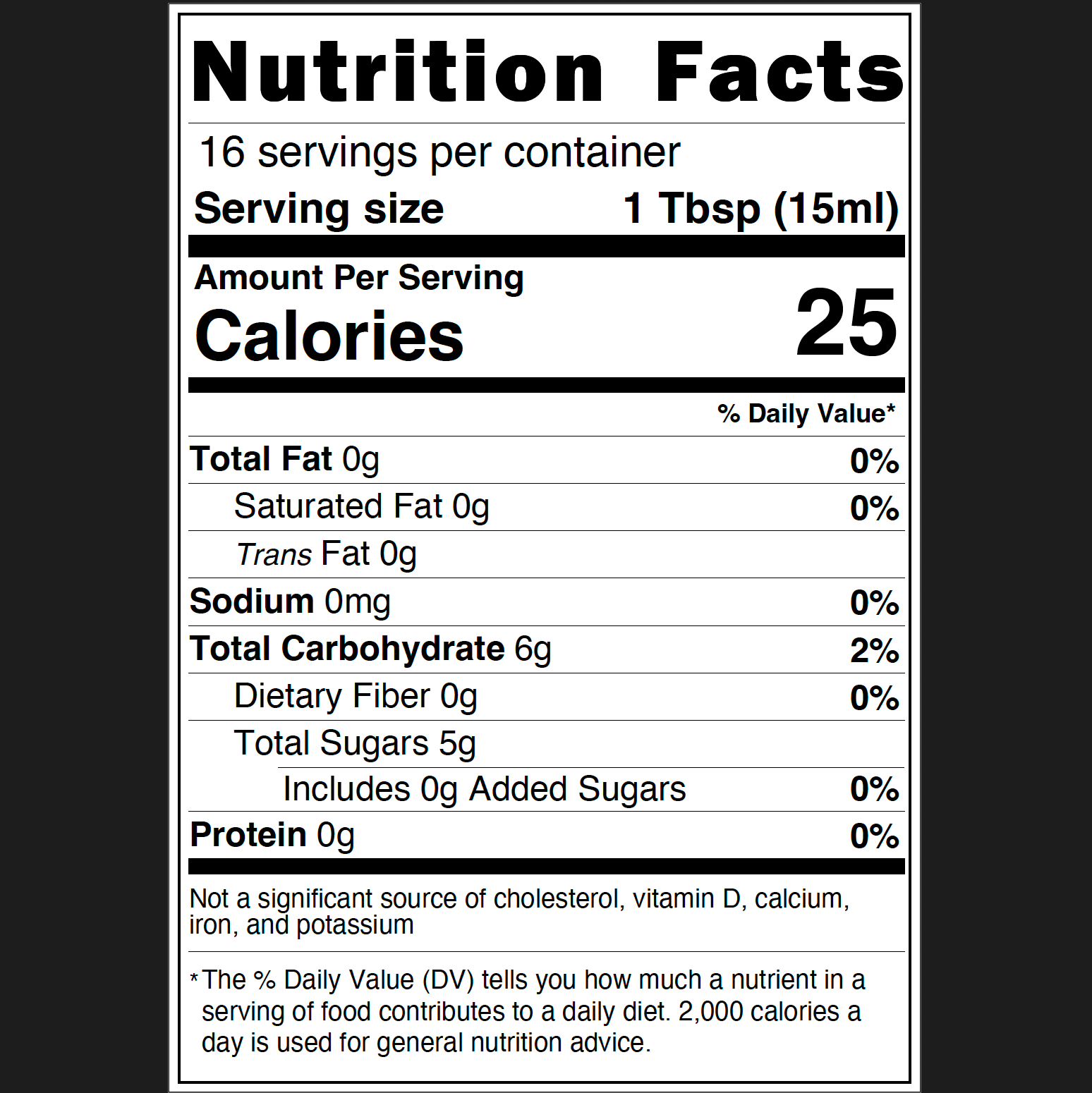 Moringa Vinga Nutrition Label