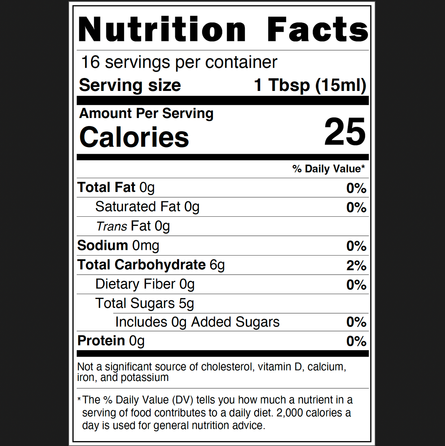 Moringa Vinga Nutrition Label